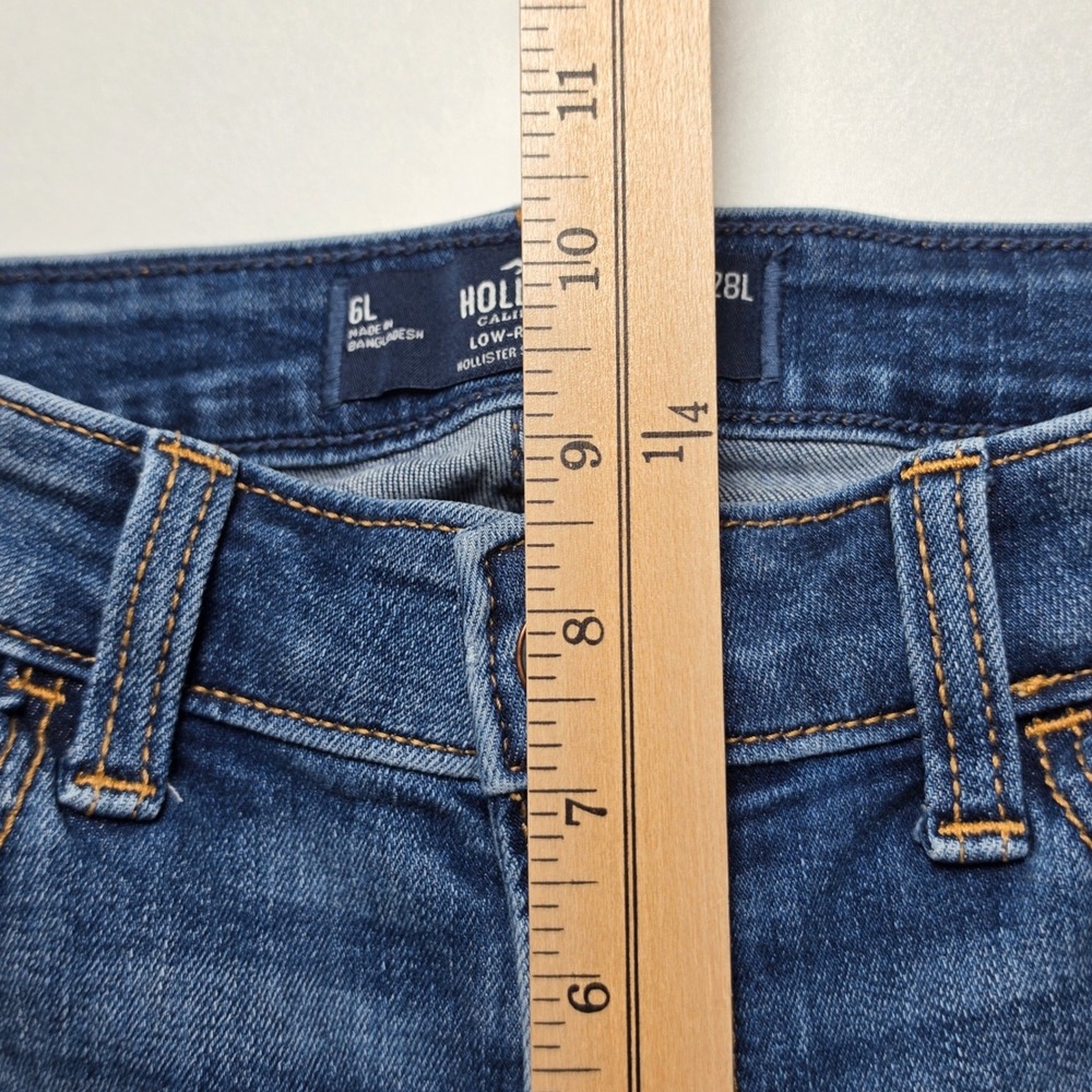 Hollister Womens Size 6 Long Blue Low Rise Bootcut Stretch Jeans Y2K Style - Picture 8 of 10